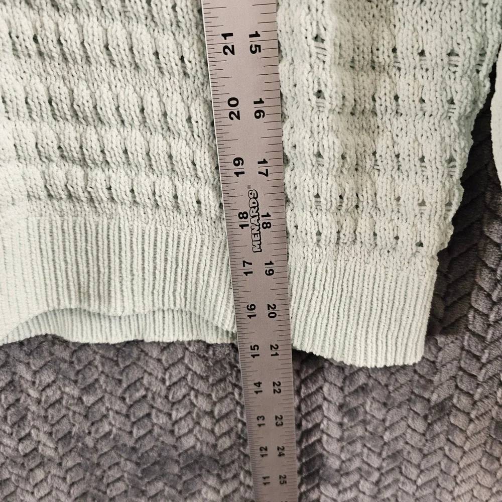 Lauren Conrad LC Light Blue Crochet Knit Pullover Sweater‎ Size S - Picture 4 of 7